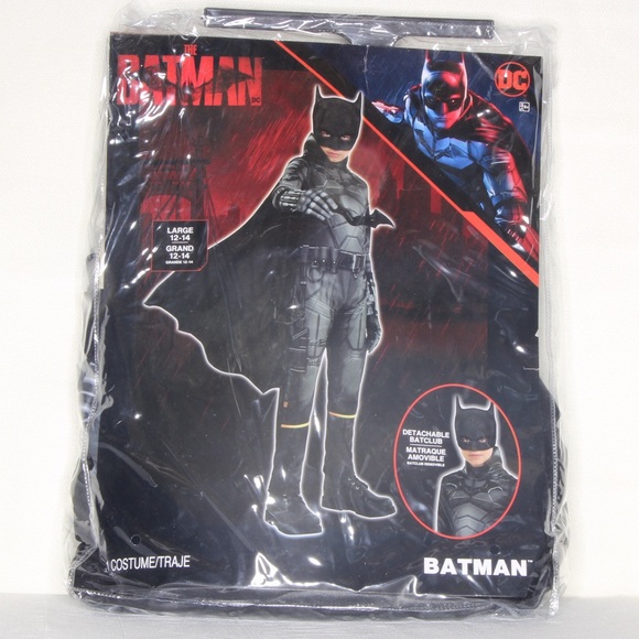 DC Comics Kid's Batman Costume The Batman Boys Size Large 12-14 NWT - Picture 1 of 3